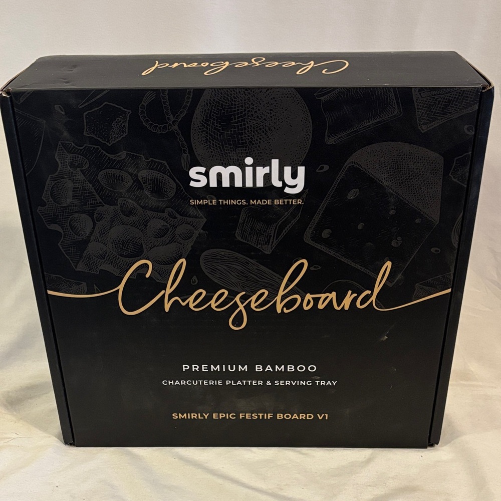 Smirly Premium Charcuterie Platter Bamboo Cheese Board Set